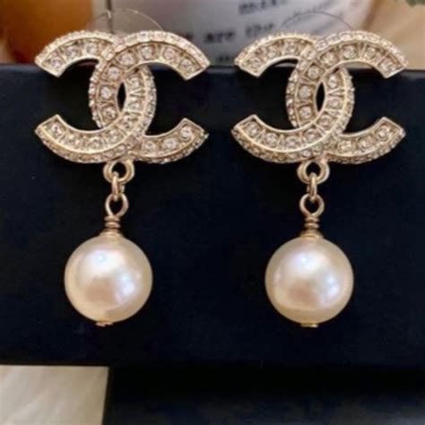 chanel pearl drop earrings dupe|authentic chanel pearl earrings.